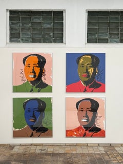 4 Pop Art Silkscreen 'Mao Zedong' by Andy Warhol verso stamp Sunday B Morning
