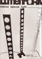 Rara lámpara de pie escultórica "Ritto" de Leonardi & Stagi para Lumenform, 1972