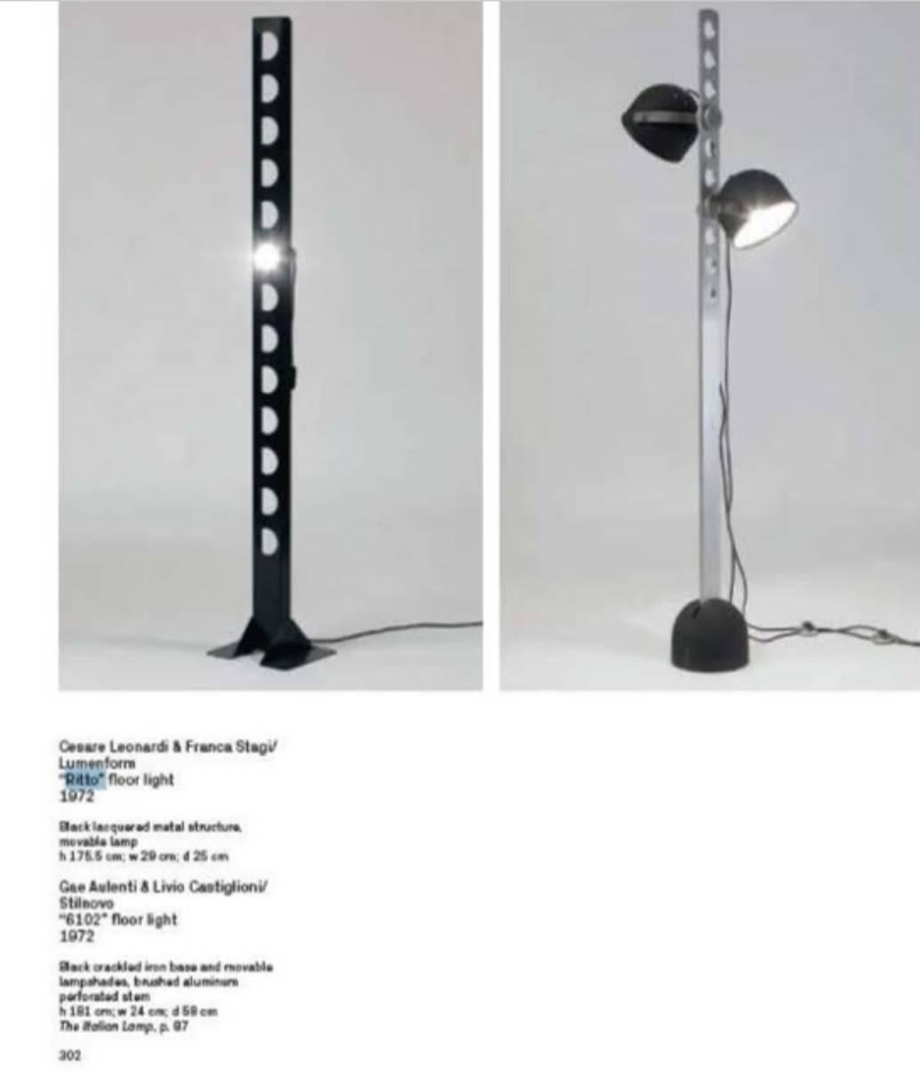 Rare Sculptural 'Ritto' Floor Lamp by Leonardi & Stagi for Lumenform, 1972 2