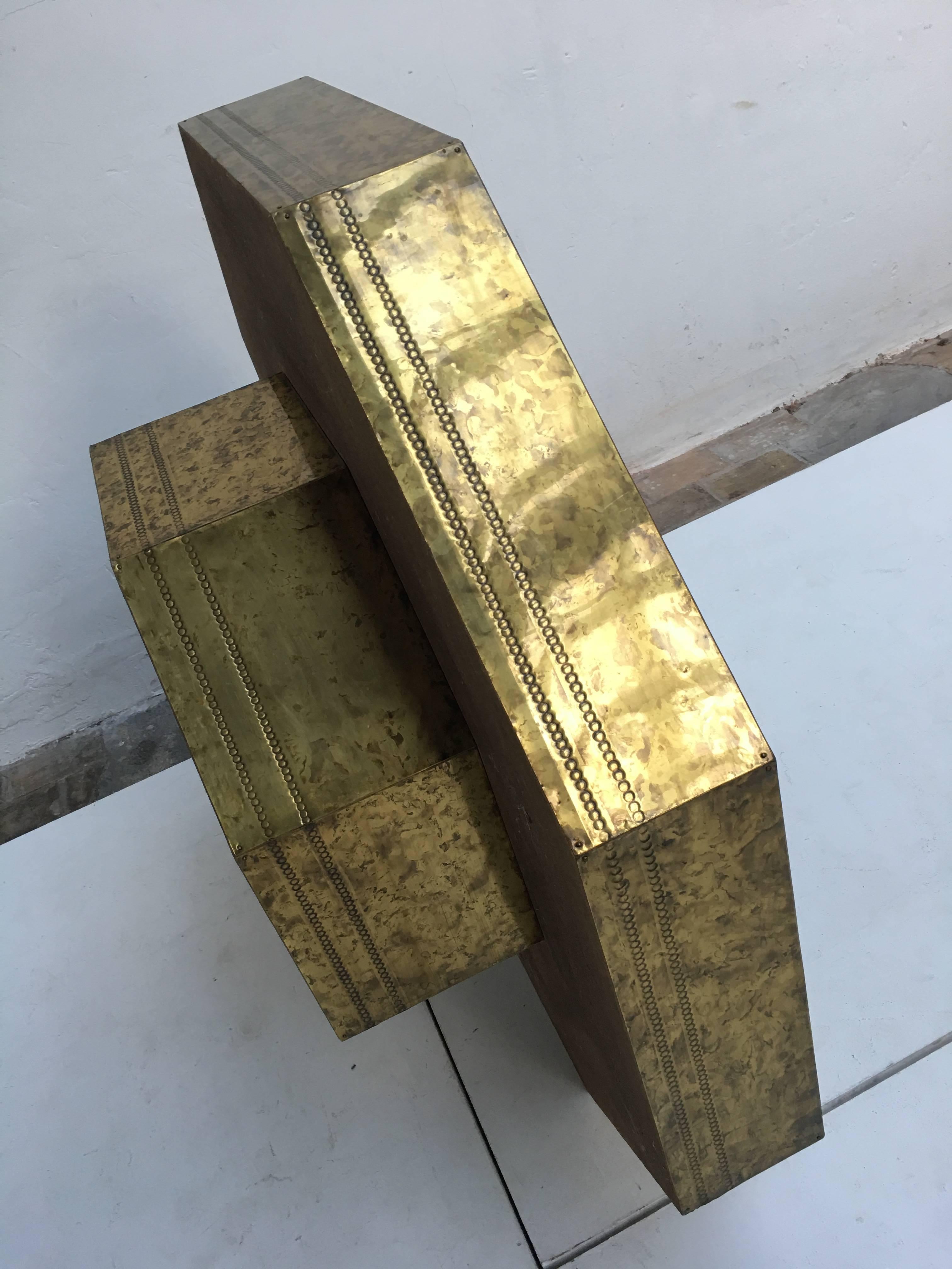 Stunning 1970s 'Mastercraft', Acid Etched Brass Table by Sculptor Bernhard Rohne For Sale 2