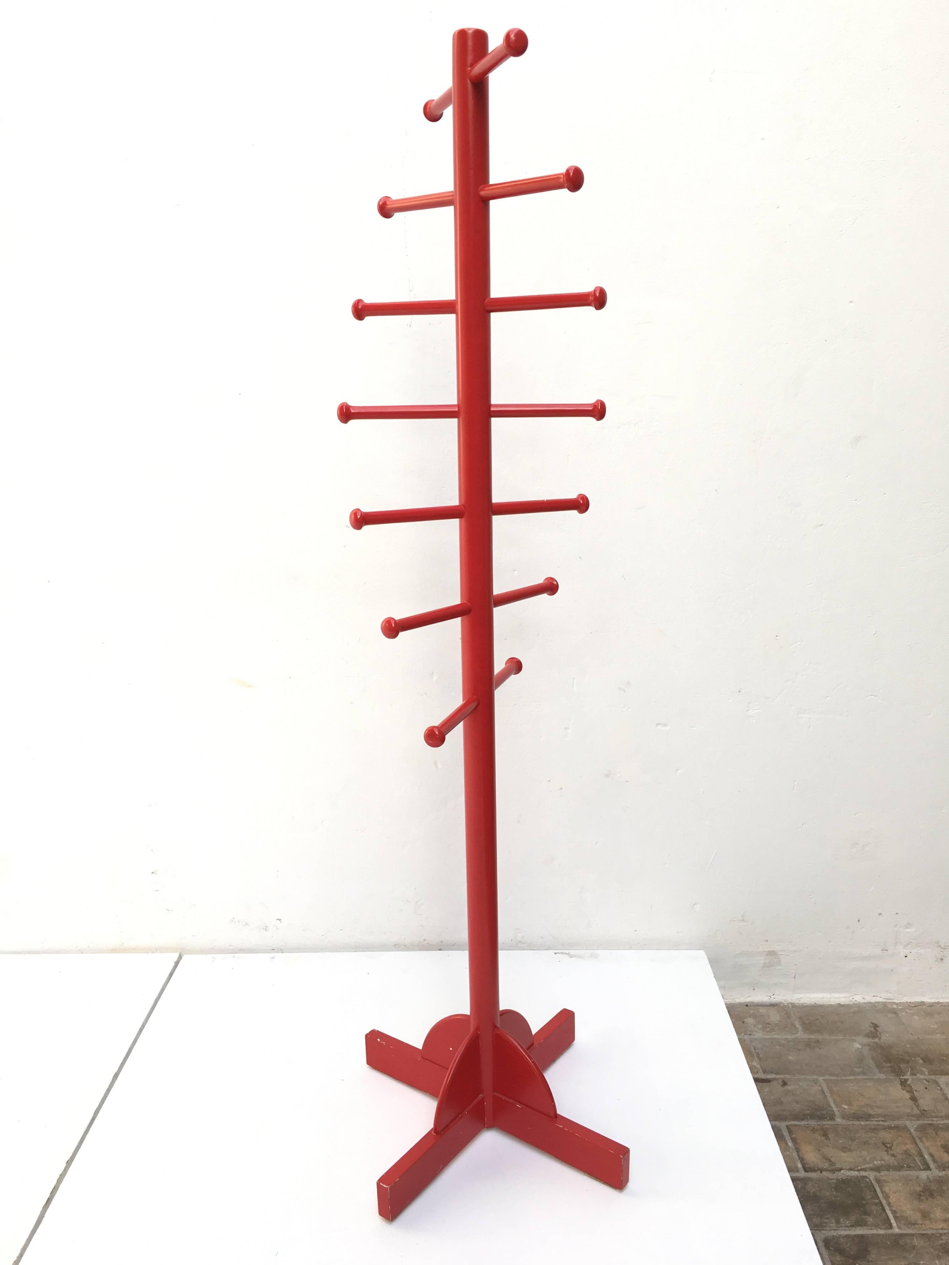 Lacquer Rare and Iconic Ettore Sottsass Coat Stand for Poltronova, Italy, 1965