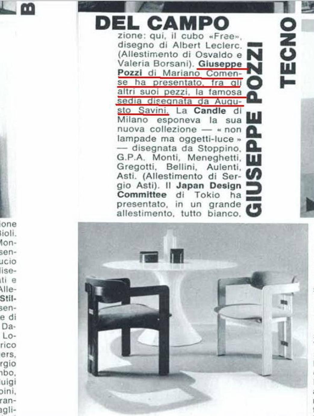 Beautiful Augusto Savini 'Pamplona' Chairs in Italian Walnut, Poggi, 1965 2