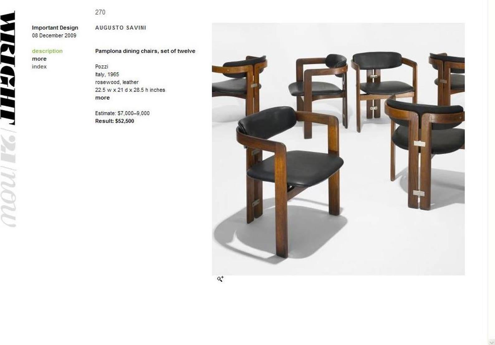 Beautiful Augusto Savini 'Pamplona' Chairs in Italian Walnut, Poggi, 1965 3
