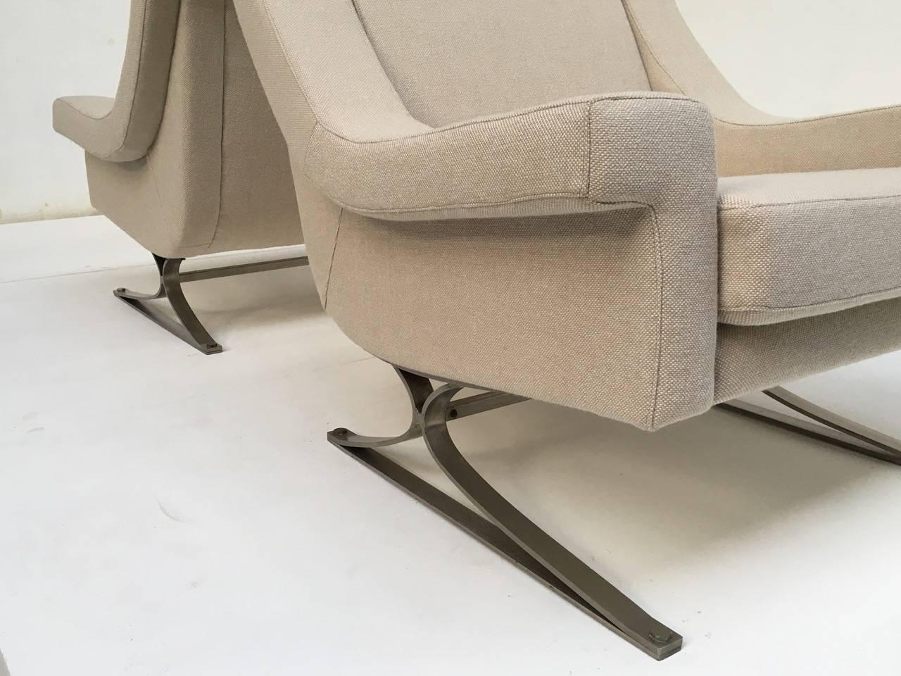Amazing Pair of 'Grand Prix' Lounge Chairs by Sculptor Maurice Calka, Arflex, 1960 2