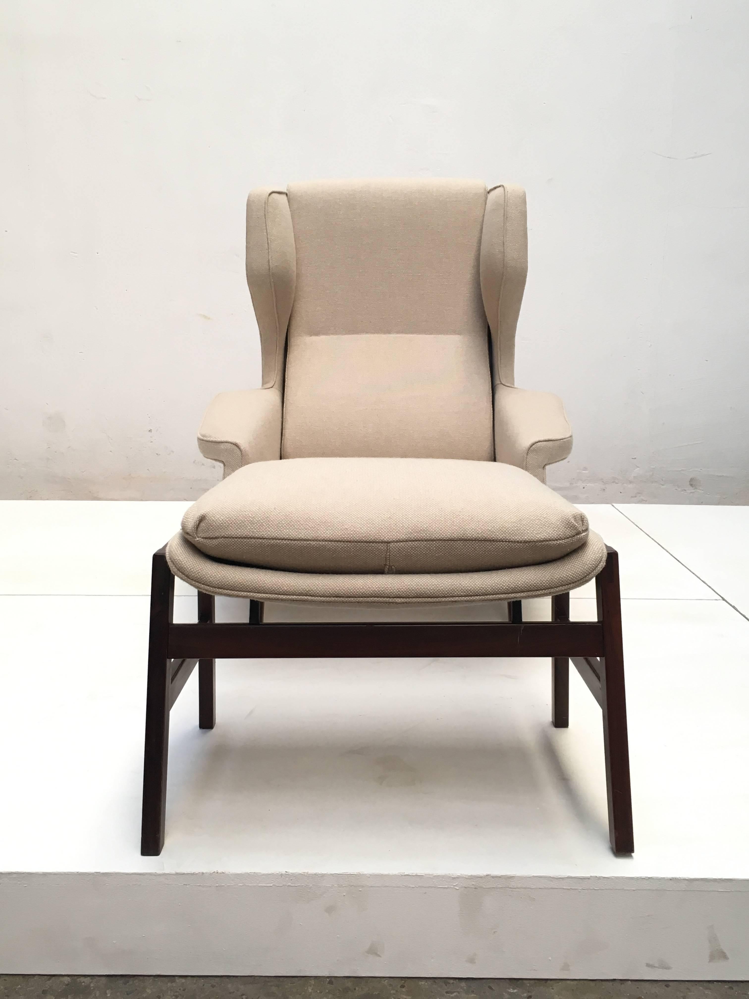 Ultra Rare Rosewood Gianfranco Frattini 877 Lounge Chair & Ottoman, Cassina, 1959 2