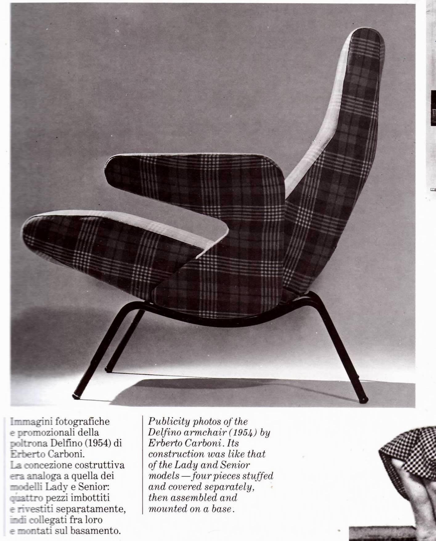 Brass 'Delfino' Lounge Chair & Ottoman by Carboni for Arflex, 1954, Very Early Examples