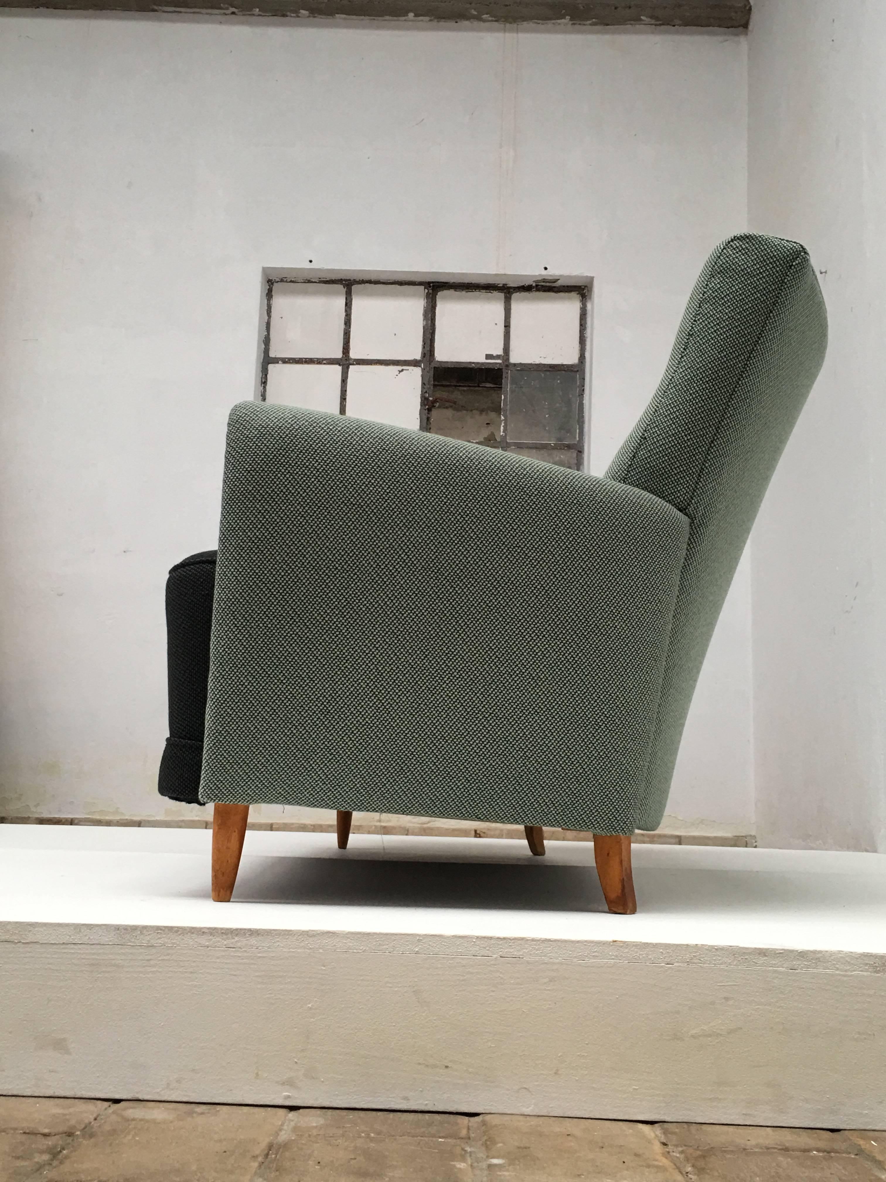 Metal Rare Theo Ruth Three-Seat Sofa with New De Ploeg Upholstery, Artifort, 1955