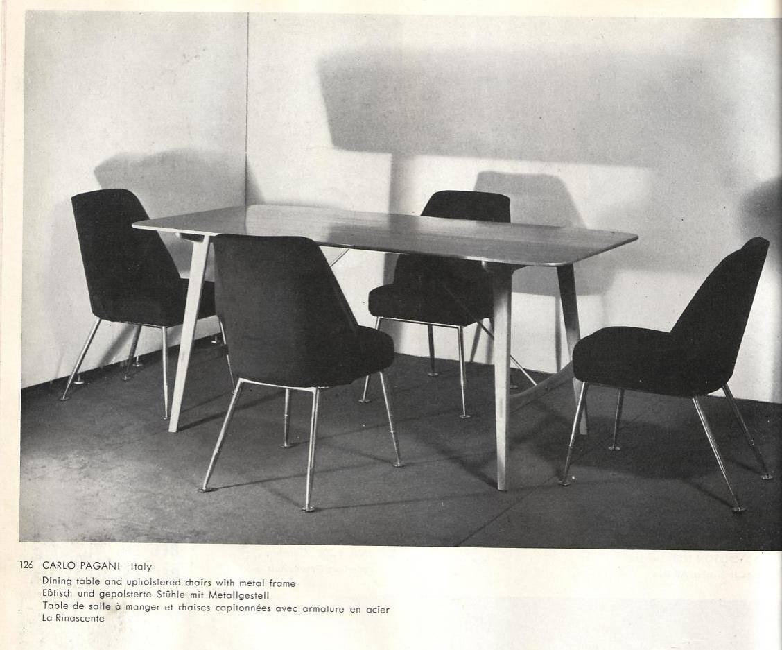 12 Brass leg  Chairs by Pagani, Partner of Gio Ponti & Linda Bo Bardi, 1952 Arflex 2