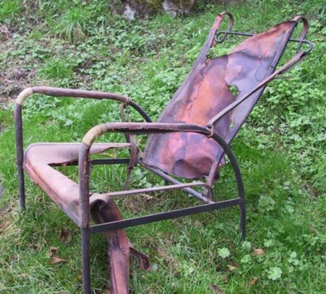 Brass Jacques Adnet Lounge Chair Restored with Photos of Restoration Process, 1950