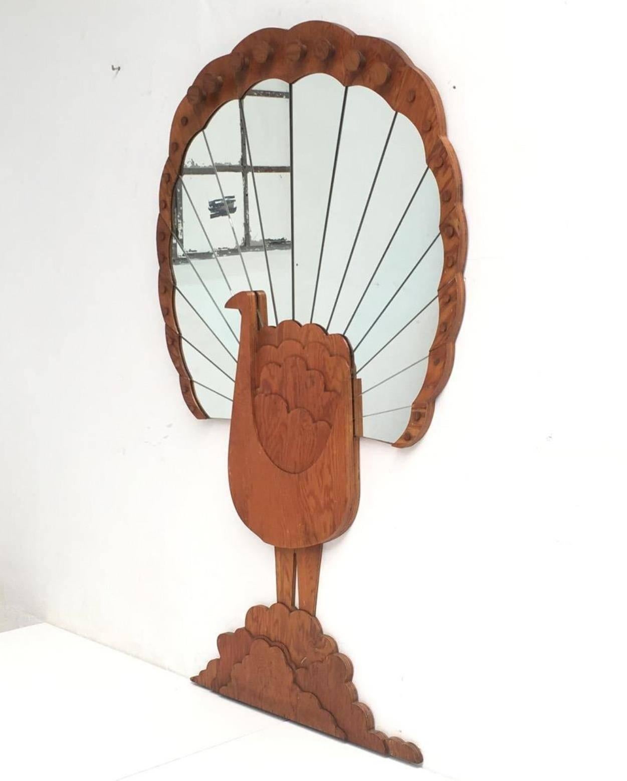 Italian 'Pavone' Mirror by Artist Sirio Alessandri, 73