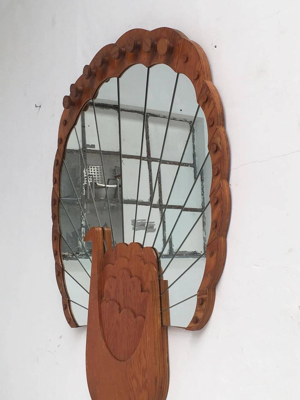 Hand-Crafted 'Pavone' Mirror by Artist Sirio Alessandri, 73