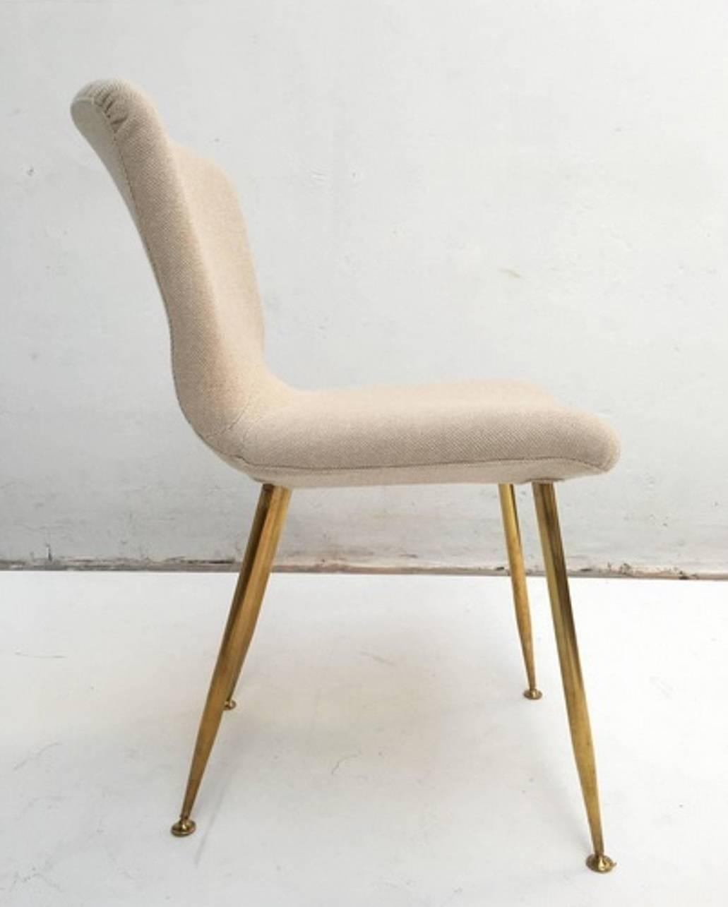 Single dining chair designed by famed French artist, decorator and designer Louis Sognot (1892-1970) in 1959 for Arflex, Italy. Seating restored. 

The seating on this chair has been fully restored comprising new original high specification