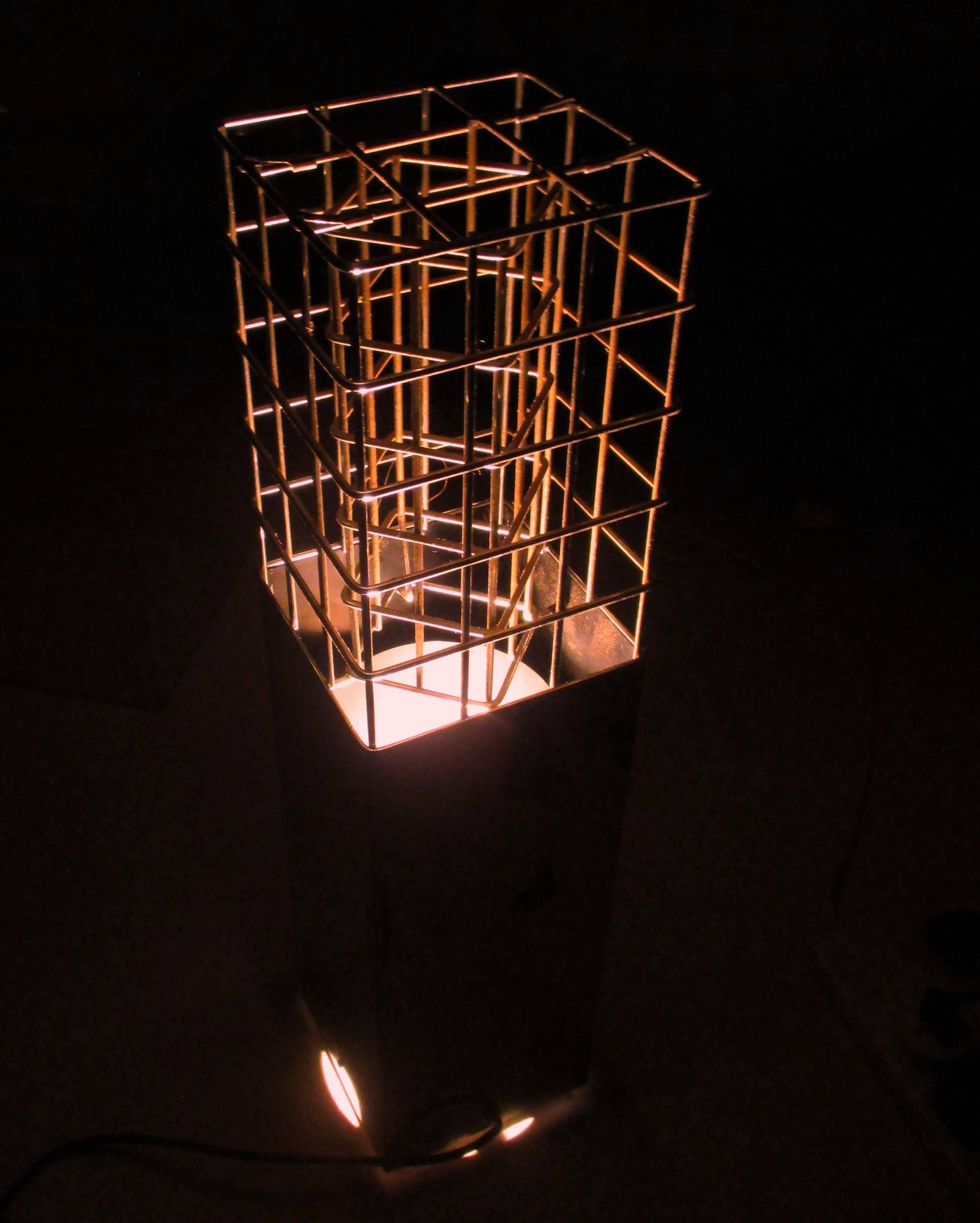 Minimalist Light Sculpture by the Exclusive Galerie Oxar, Paris, 1973, Published Casa Vogue