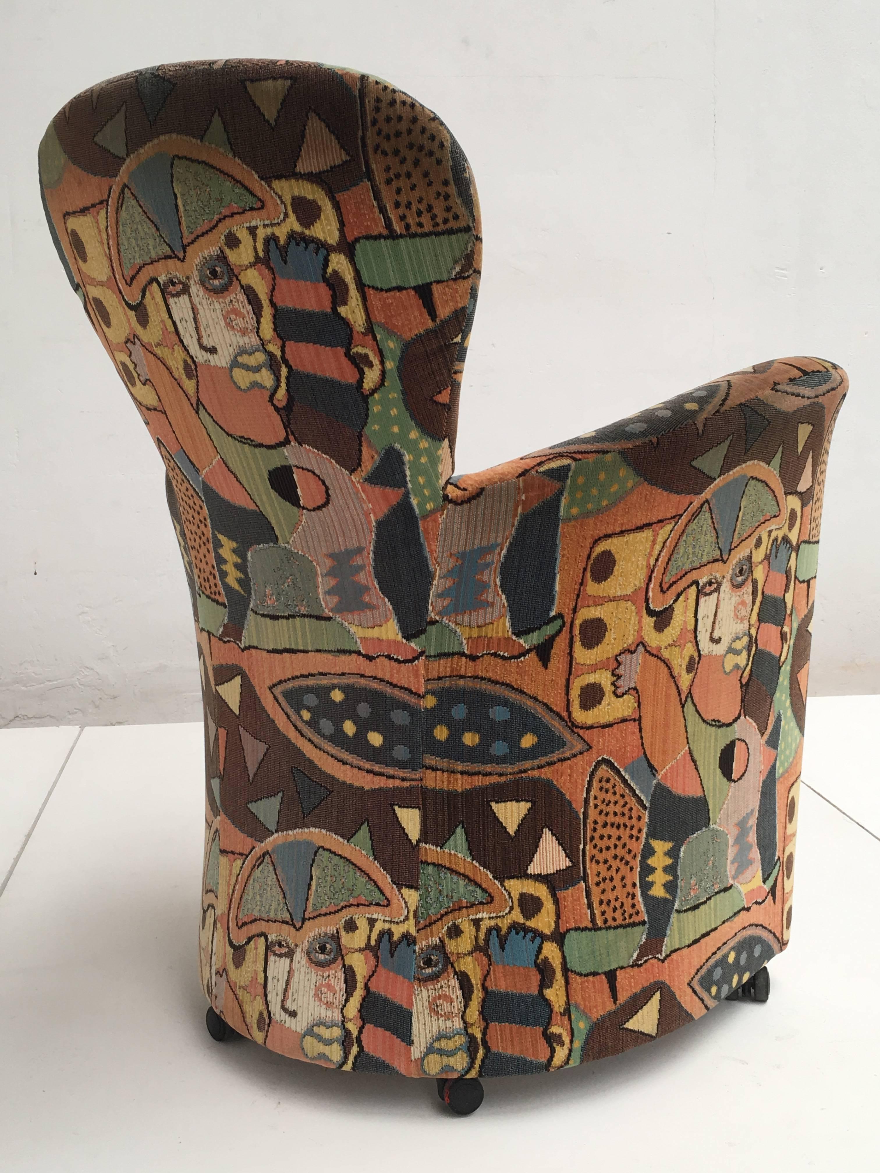 Post-Modern 'Amphora' Armchair by Frans Schrofer & Artist Clemens Briels for Leolux , 1995