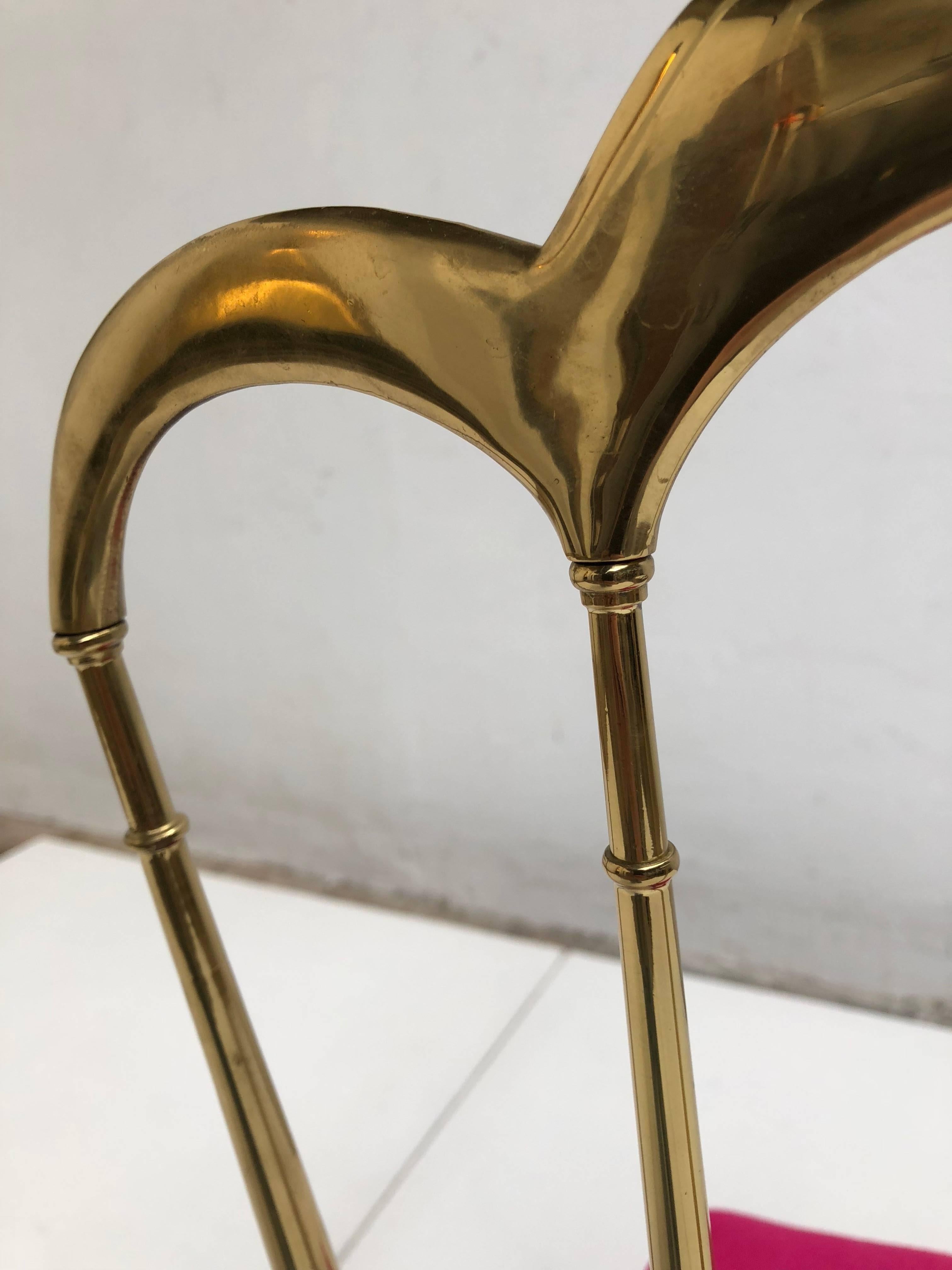 Italian Solid Brass Chiavari Vanity / Side High Back Chair, Italy, 1960s