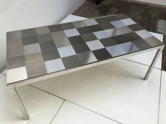 Op-Art-Esstisch „Luar“ aus Edelstahl von Ross Littell für ICF