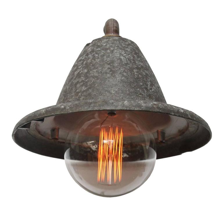 Vintage Cast Aluminum Factory Wall Light Cast Iron Arm (2x) at 1stdibs