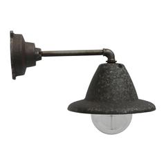 Vintage Cast Aluminum Factory Wall Light Cast Iron Arm (2x)