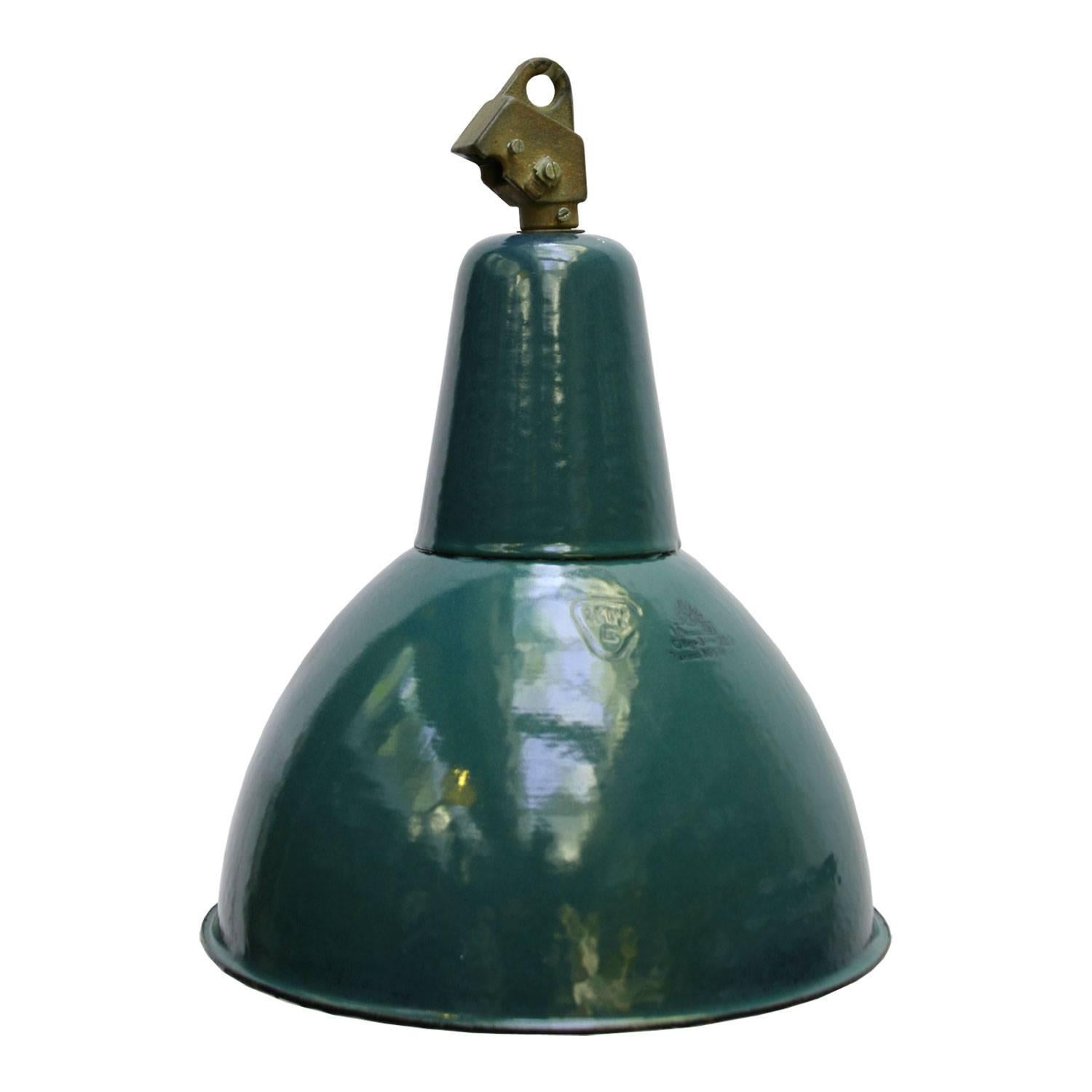 Petrol Enamel Vintage Industrial Hanging Light (2x)