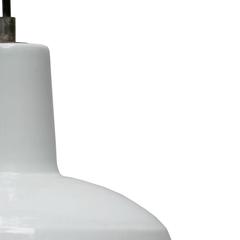 White Enamel Vintage Industrial Factory Pendant Light NOS