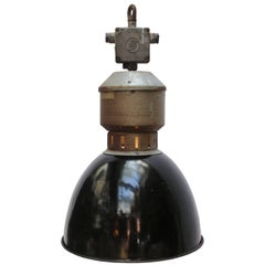 Black Enamel Vintage Industrial Metal Top Factory Pendant Lights 