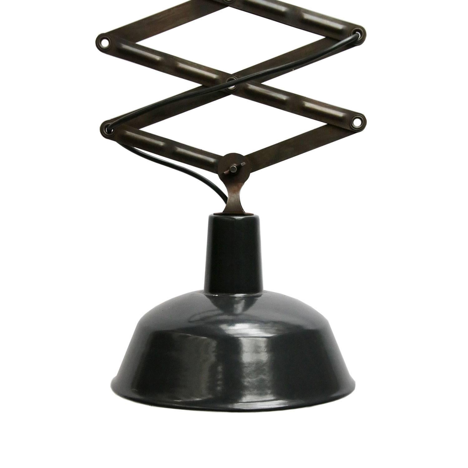 Hungarian Black Vintage Industrial Scissor Pendant Lights
