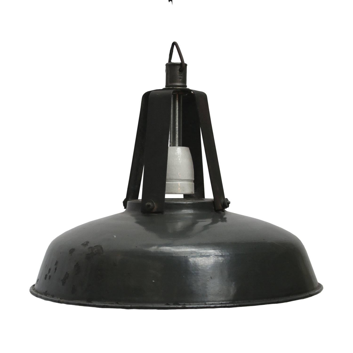 Black French Vintage Industrial Enamel Factory Pendant Light