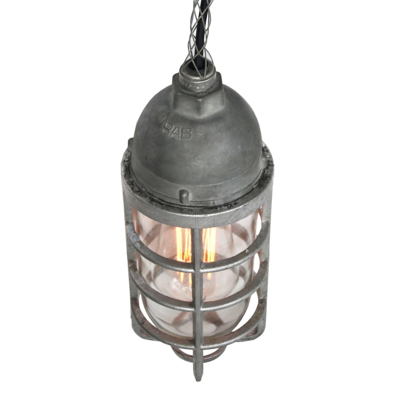 Cast Gray Vintage Industrial American Industrial Cage Lights (4x)