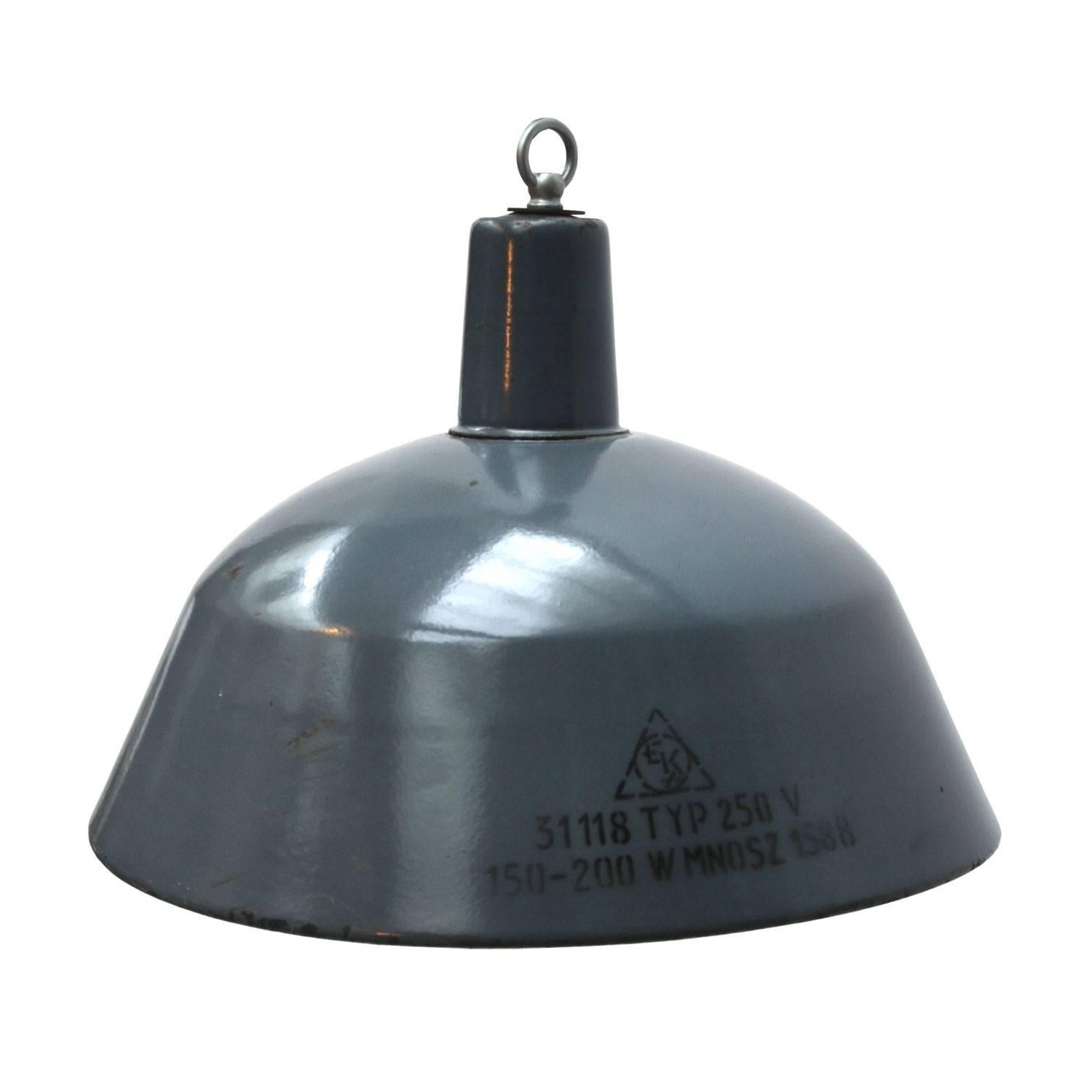 Blue Enamel Vintage Industrial Hanging Light Pendant Lamp