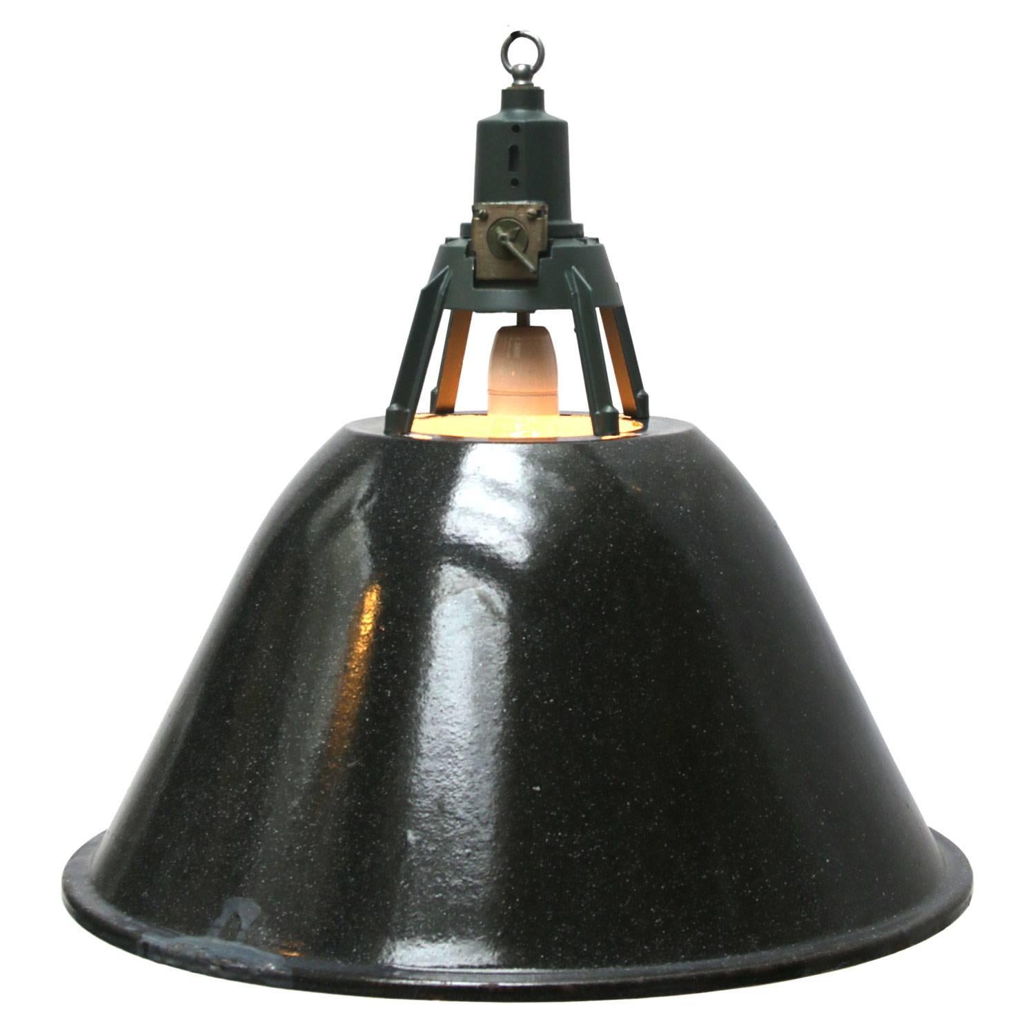 Gray Enamel Vintage Industrial Pendant Lights 
