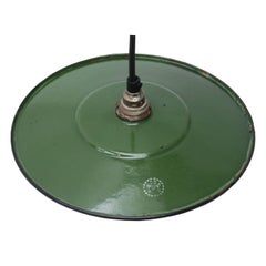 Dark Green Enamel Small French Industrial Pendant lights (3x)