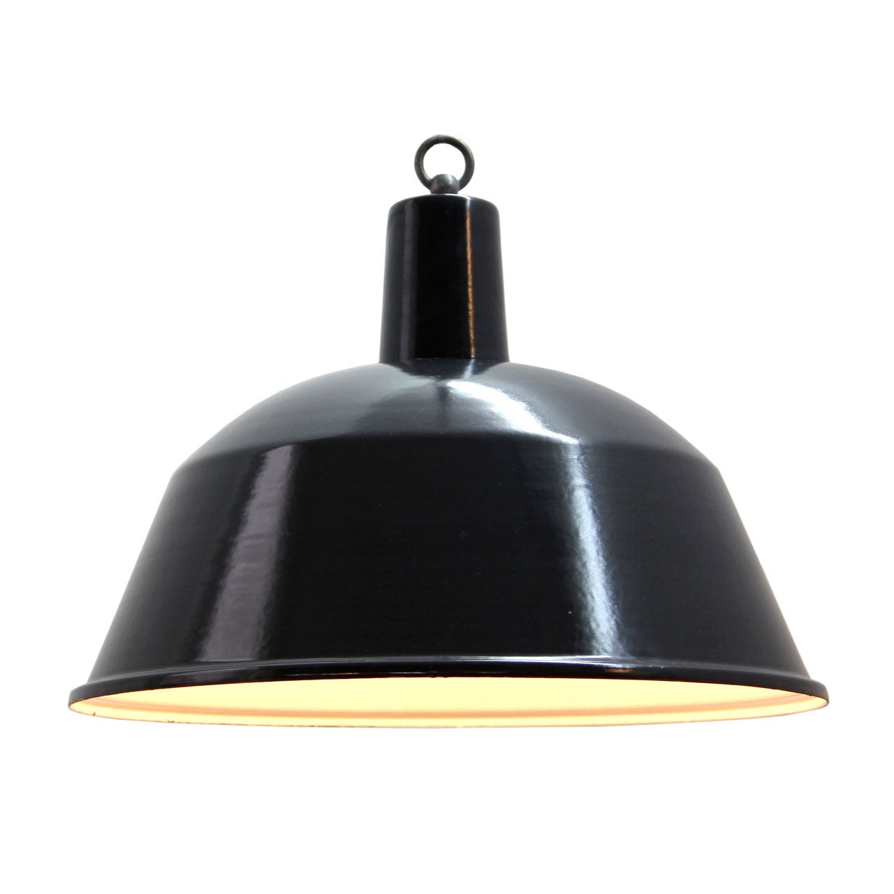 Black Dark Gray Vintage Enamel Industrial Pendant Lamps NOS (119x)