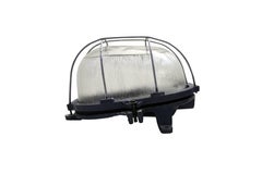 Grey Cast Iron Vintage Industrial Holophane Glass Oval Wall Sconces Lamps