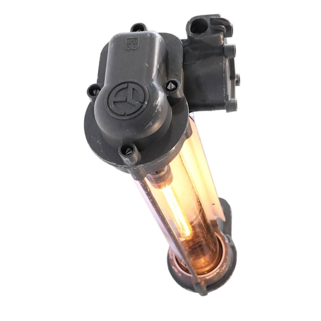 Industrial cast aluminium light with clear glass. E27/26 bulb holder. 
weight 8.0 kg / 17.6 lb.

All lamps have been made suitable by international standards for incandescent light bulbs, energy-efficient and LED bulbs with an E26/E27 socket, new
