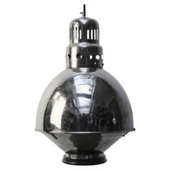French Vintage Medical, Nickel Plated, Mid-Century Pendant Lamp