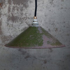 French Dark Green Iron Vintage Industrial Pendant Lights