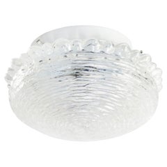 Mid-Century Clear Glass Flush Mounts Sconces By Helena Tynell, Glashütte Limburg