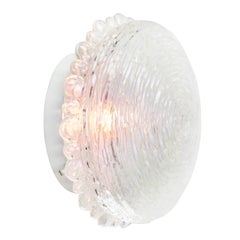 Mid-Century Clear Glass Flush Mounts Sconces By Helena Tynell, Glashütte Limburg