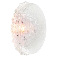Mid-Century Clear Glass Flush Mounts Sconces By Helena Tynell, Glashütte Limburg