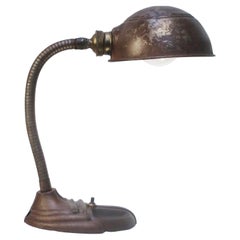 Brown Art Deco Goose Neck Table Desk light
