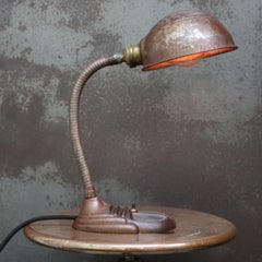 Brown Art Deco Goose Neck Table Desk light