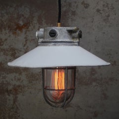 Gray Vintage Industrial Clear Glass Pendant Lights by Industria Rotterdam