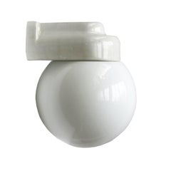White Porcelain Vintage Bauhaus Wall Lamp Scones (2x)