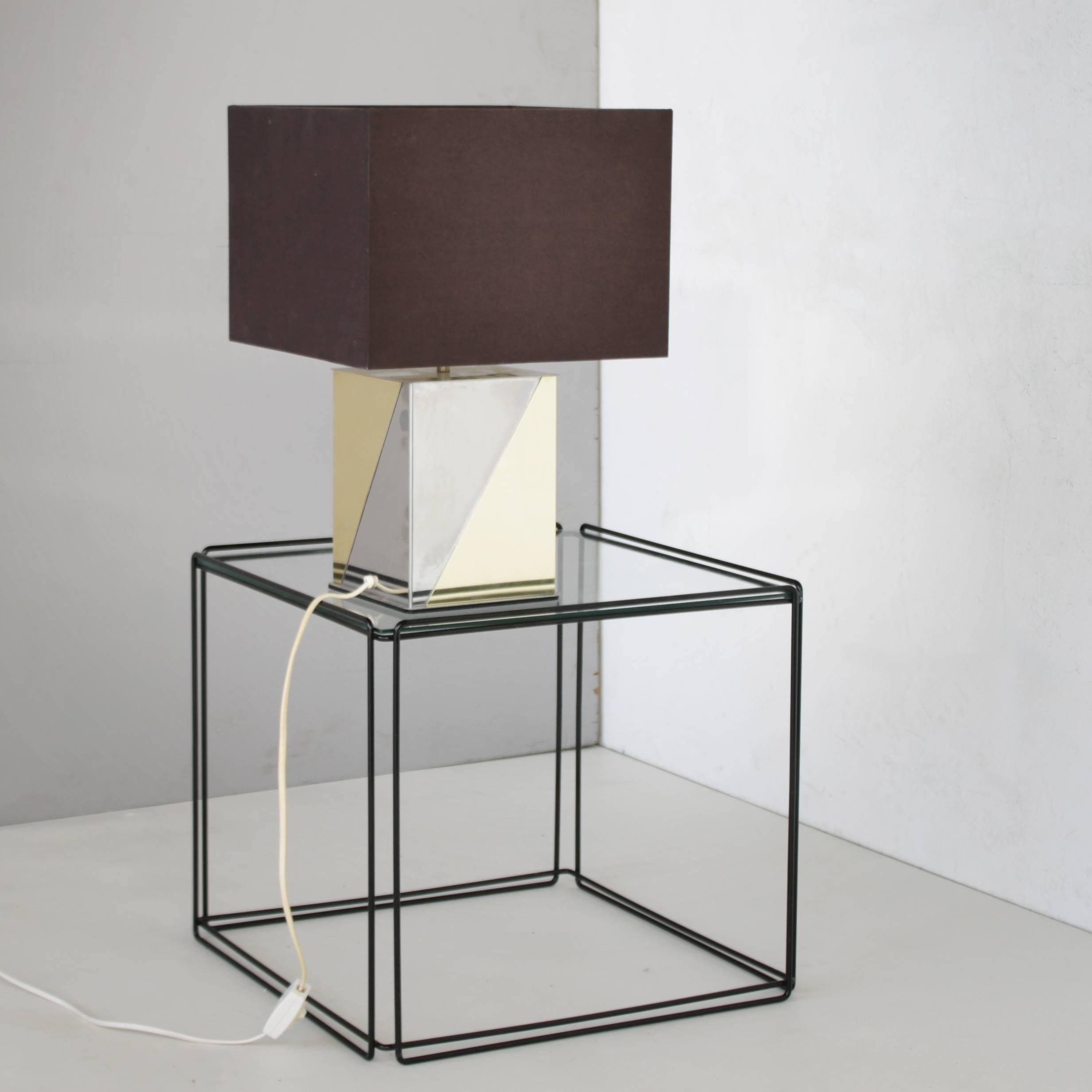 French Architectural Table Lamp in the Manner of Paul Evans