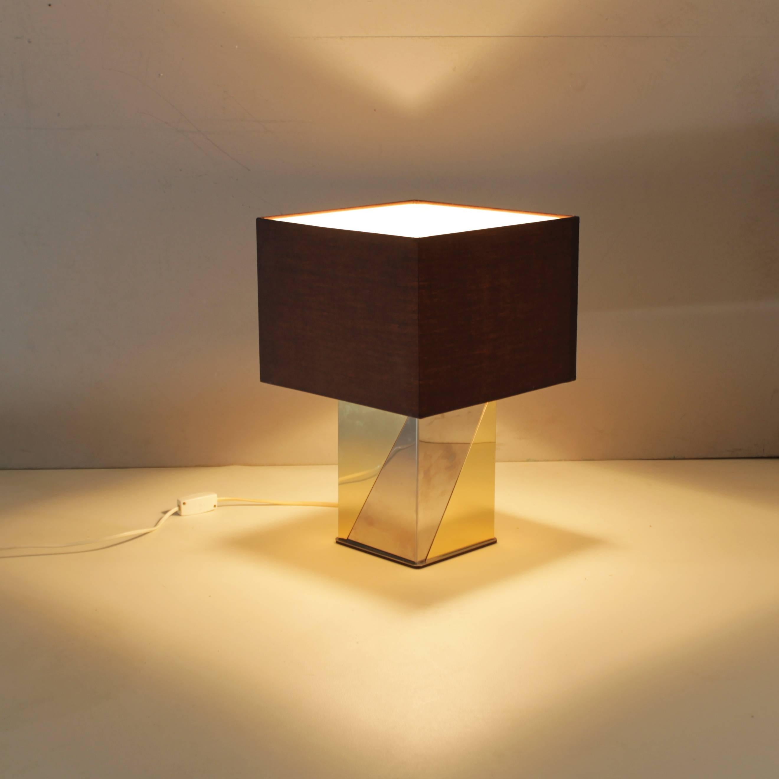 Chrome Architectural Table Lamp in the Manner of Paul Evans