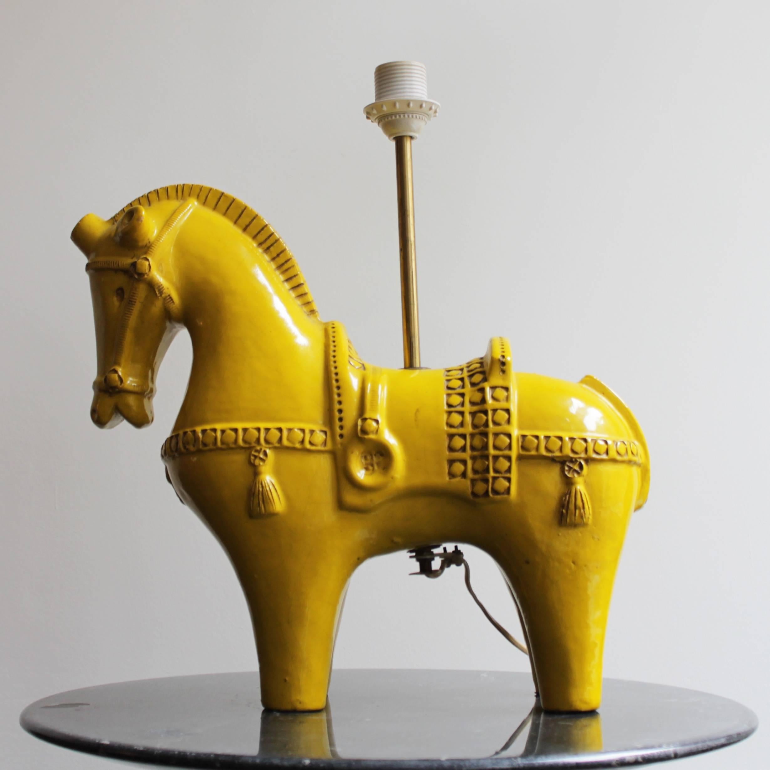 Mid-Century Modern Horse Lamp by Aldo Londi for Bitossi, Italy