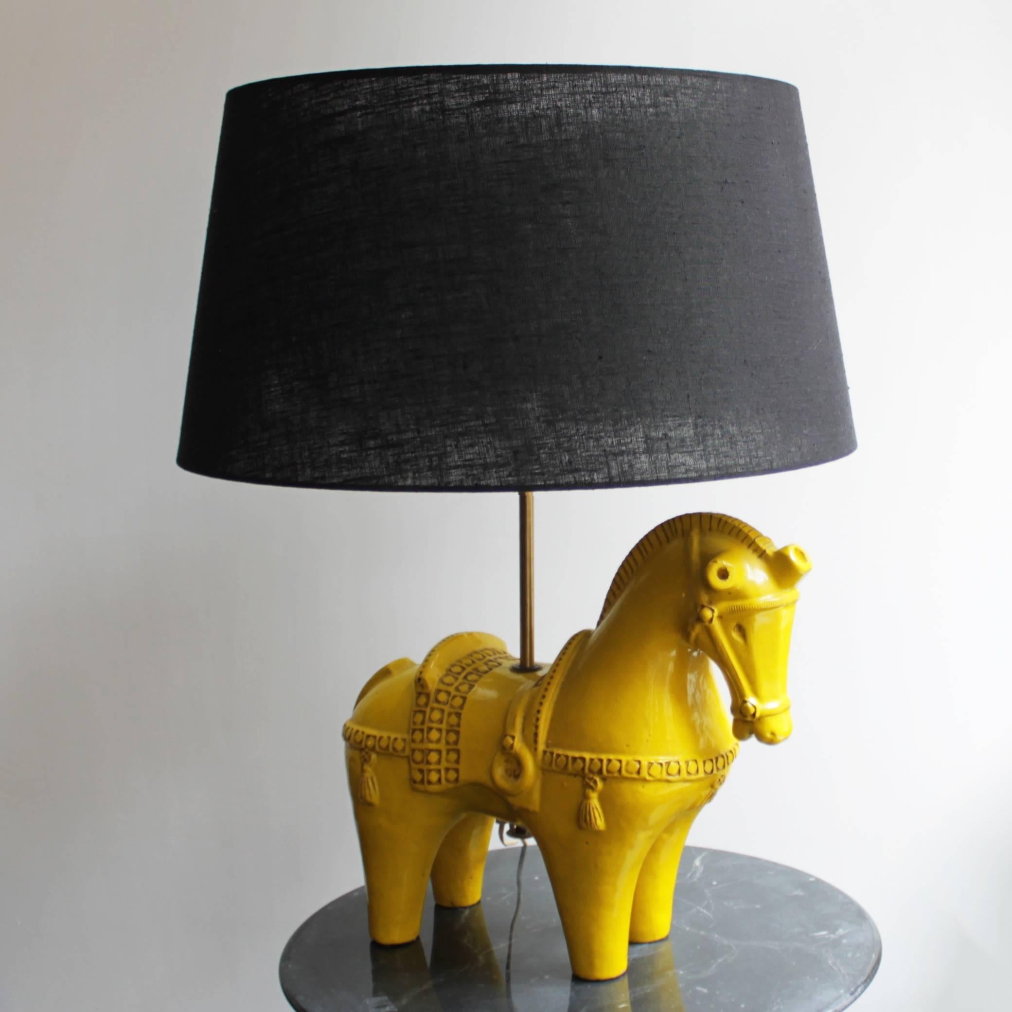 Mid-Century Modern Lampe à cheval par Aldo Londi pour Bitossi:: Italie