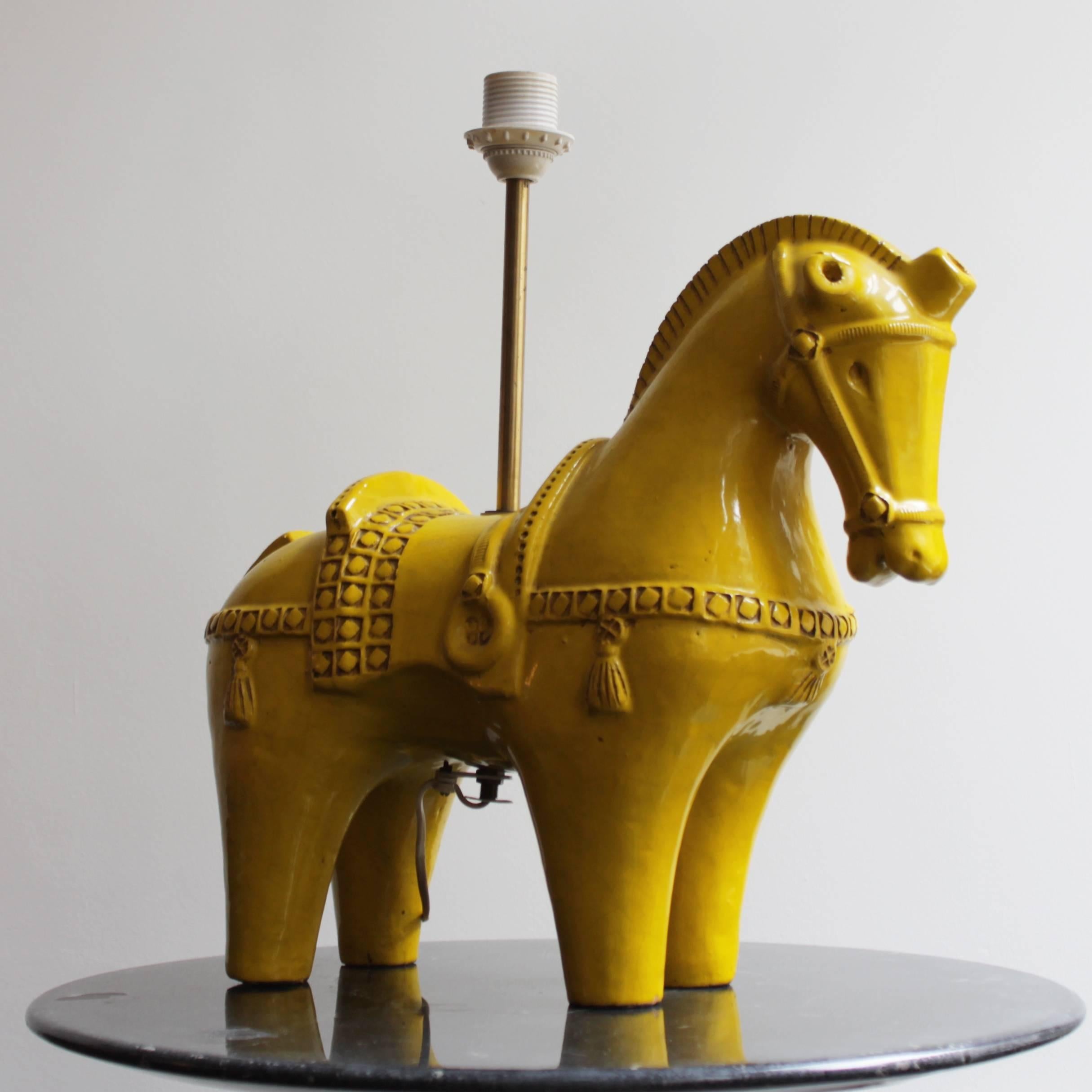 Milieu du XXe siècle Lampe à cheval par Aldo Londi pour Bitossi:: Italie