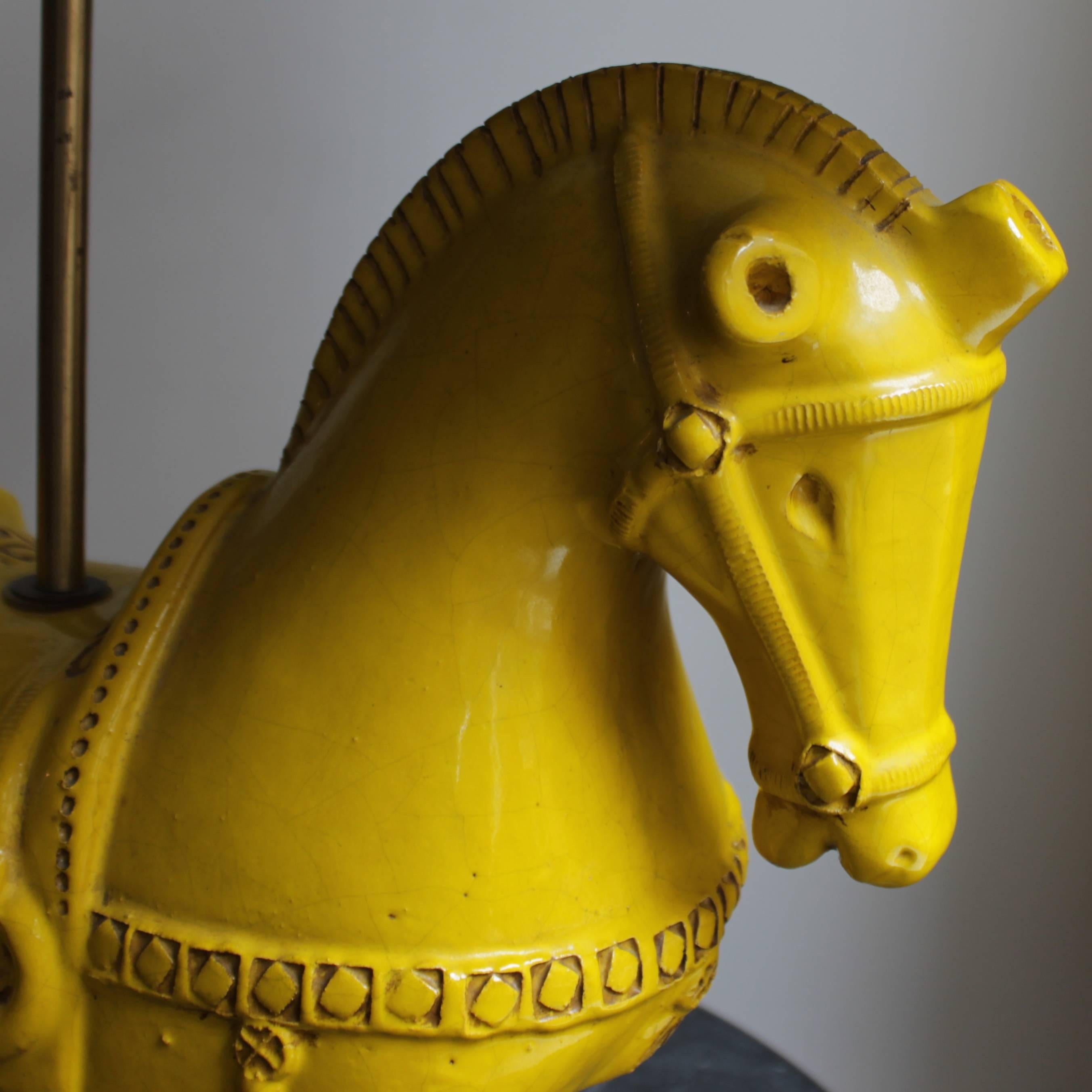 Brass Horse Lamp by Aldo Londi for Bitossi, Italy