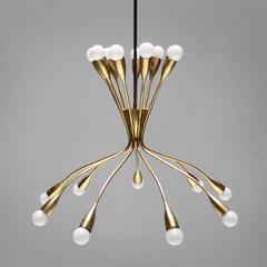 Eighteen-Light Chandelier in the Manner of Stilnovo